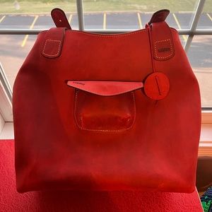 Ladybuq Alicia shoulder bag in the Large size and color Red